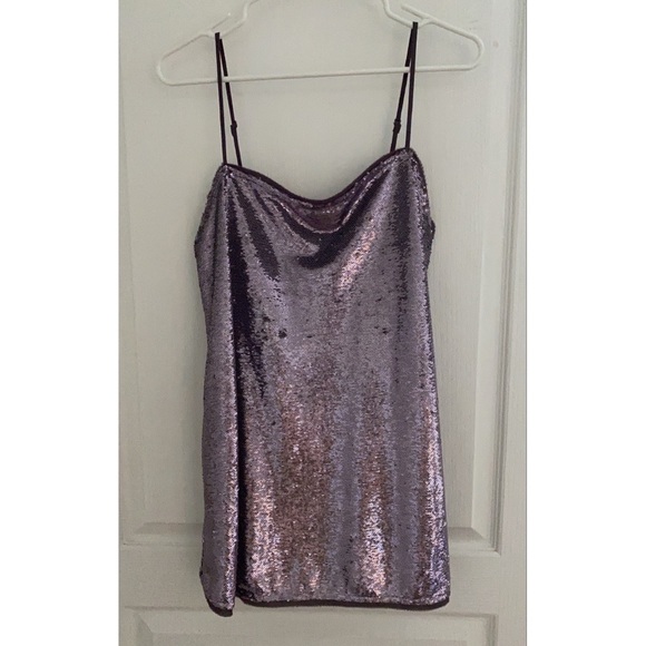 Purple sequinned Free People mini dress - Picture 7 of 9